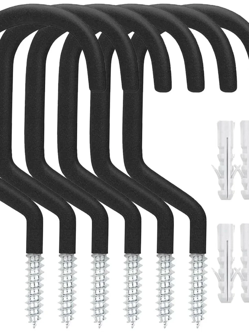 6 Pack Heavy Duty Garage Bike Storage and Utility Hooks-5.7 Inches for Garage Wa
